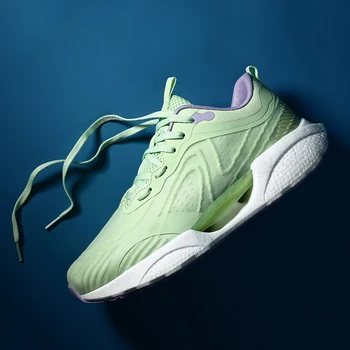 2022 Мужская повседневная обувь, модные кроссовки, спортивные летние сетчатые дышащие теннисные эластичные кроссовки для бега, нескользящая удобная мужская обувь Изображение