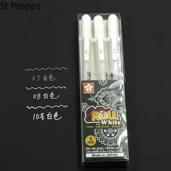 3шт гелевых рулонов Classic Highlight Pen, гелевые чернильные ручки Sakura, ярко-белая ручка, маркеры для подсветки цветов, подарок для письма Изображение