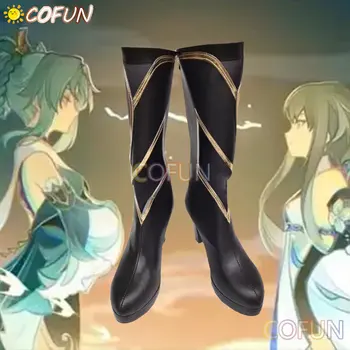 COFUN Genshin Impact Madame Ping Ботинки для Косплея Genshin Impact Madame Ping Обувь С Длинными Рукавами Женская Обувь Игра Аниме Изображение