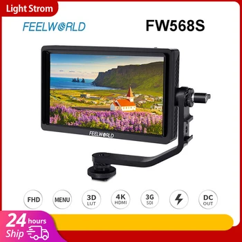 FEELWORLD FW568S 6 Дюймов 1920X1080 IPS FHD ЖК-Панель На Полевом Мониторе Камеры 3G SDI 4K HDMI Вход Выход для Youtube Gimbal Rig Изображение