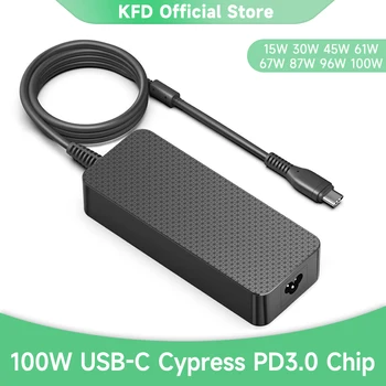 KFD USB-C PD 3,0 100 Вт Зарядное Устройство для ноутбука LG gram Блок Питания для HONOR MagicBook Pro 90 Вт 65 Вт 45 Вт USB Type C Адаптер переменного тока Изображение