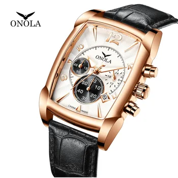 ONOLA watch модный бренд класса люкс деловые многофункциональные мужские кварцевые часы мужские водонепроницаемые часы на ремне Изображение