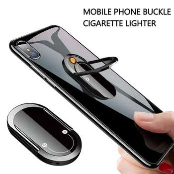 USB-плазменная зажигалка может использоваться в качестве держателя телефона 2 В 1 Портативные креативные многофункциональные Аксессуары для прикуривания автомобиля Изображение