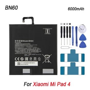 Для Xiaomi Mi Pad 4 Замена литий-полимерного аккумулятора BN60, аккумуляторная батарея для планшета емкостью 6000 мАч Изображение