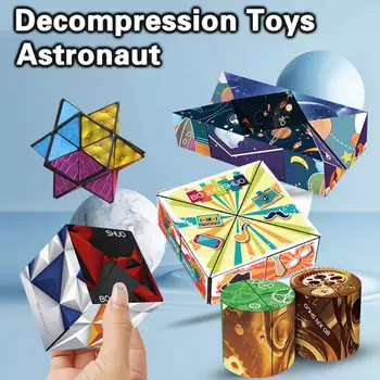 Забавная трехмерная бесконечная складная игрушка-кубик, различные стили, 3D-моделирование Infinity Cube, развлекательная игрушка Square Cube Изображение