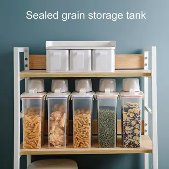 Кухонный контейнер Портативный ящик для хранения зерна риса Герметичный влагостойкий бак Изображение