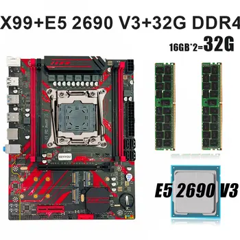 Материнская плата LGA 2011-3 XEON Kit X99 Комбинированная с процессором Xeon 2690 v3 Процессор LGA 2011-3 DDR4 32 ГБ 2X16 ГБ 2400 МГц ECC REG RAM Изображение