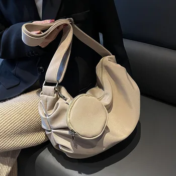 Модная женская сумка через плечо, холщовые сумки большой емкости, Новые повседневные женские портмоне, брендовая дизайнерская сумка для поездок на работу Изображение