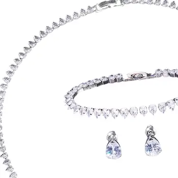 Ожерелье, Серьги, Браслет, Великолепный набор модных украшений для подруги на юбилей Изображение