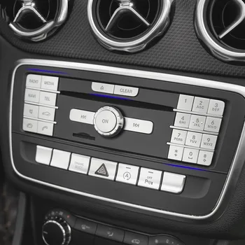 Центральная Консоль CD Мультимедийные Кнопки Наклейки Накладка Для Mercedes Benz GLA X156 CLA C117 A B Class W176 W246 Наклейки Для Интерьера автомобиля Изображение