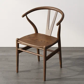 Эргономичные деревянные обеденные стулья Точная копия дизайнерского кресла Обеденные стулья Современная винтажная мебель для дома Sillas Comedor WRXXP Изображение