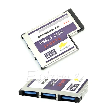 1 Комплект 54 мм Экспресс-карты 3 Порта USB 3,0 Адаптер Expresscard для Ноутбука FL1100 с Чипом New Dropship Изображение