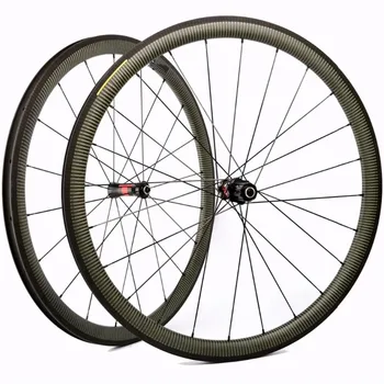 1 пара сверхлегких 700C глубиной 50 мм бескамерных 3K кевларовых карбоновых велосипедных колес для шоссейного велосипеда шириной 25 мм для гоночного велосипеда Изображение