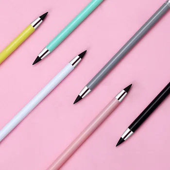 1 ШТ Вечный карандаш Everlasting Pencil Неограниченное количество записей Металлическая ручка без чернил, стираемый карандаш, канцелярские принадлежности Kawaii, Школьные принадлежности Изображение