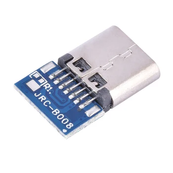 10/5шт 14-Контактный Разъем-розетка USB 3.1 Type C Разъем С Сквозными Отверстиями PCB 180 Вертикальный экран USB-C Изображение