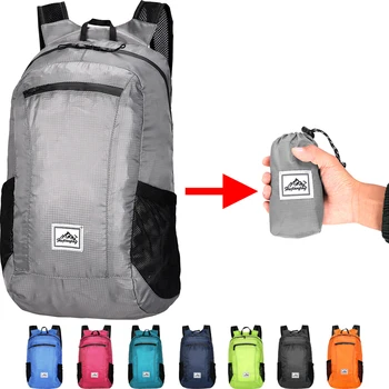 18-литровый Портативный Складной рюкзак, Складная Альпинистская сумка, Сверхлегкий рюкзак для скалолазания на открытом воздухе, Велосипедный рюкзак для путешествий, Походный рюкзак Изображение