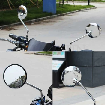 2 шт./Пара Зеркало заднего вида для мотоцикла, скутера, зеркал заднего вида для мотокросса, Электромобильное выпуклое зеркало с обратной стороны 8/10 мм Изображение