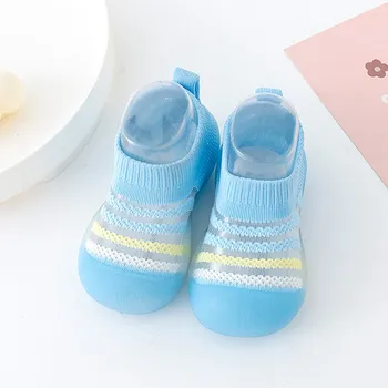 2023 Детская обувь, повседневные дышащие сетчатые кроссовки для младенцев, девочек и мальчиков, мягкая подошва, удобные нескользящие первые ходунки Изображение