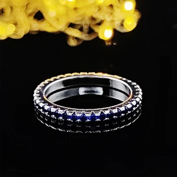 2023 модное обручальное кольцо для вечности, обручальное кольцо на маленький палец для женщин, обручальное кольцо для ногтей, оптовая продажа R1090A-синий Изображение