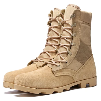 2023 Новые модные тактические военные ботинки, мужские армейские ботинки, мужские противоскользящие тактические ботинки для мужчин, рабочая защитная обувь для улицы, большой размер Изображение