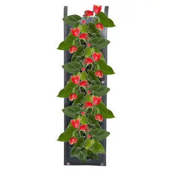 7 Карманов Вертикальная садовая вешалка на стену Вертикальная садовая Плантатор Сумка для выращивания цветов и овощей Увлажняющие Вертикальные инструменты Изображение