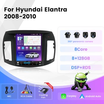 8G 128G Android Для Tesla Автомобильная Интеллектуальная Система С Вертикальным Экраном Для Hyundai Elantra HD 2008-2016 GPS Навигационное Головное Устройство Auto Изображение