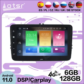 Carplay Android 11 Для VW Passat B6 CC Polo GOLF 5 6 Touran Jetta Tiguan GPS Видеоплеер Радиоприемник Аудио Стерео Головное Устройство Изображение