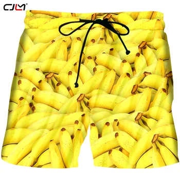 CJLM Мужские Летние шорты с 3D принтом Creative Fruit Banana Повседневные Мужские шорты оверсайз креативного дизайна 5XL Изображение