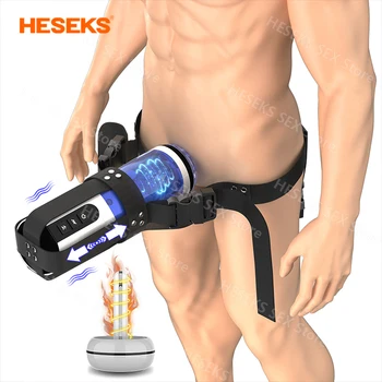 HESEKS Носимый Автоматический мужской мастурбатор с телескопической вибрацией, минет, киска, вагины, мастурбация для взрослых, секс-игрушки для мужчин Изображение