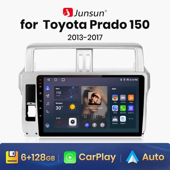 Junsun V1 AI Voice Wireless CarPlay Android Авторадио для Toyota Prado 150 2013-2017 4G Автомобильный Мультимедийный GPS 2din автомагнитола Изображение