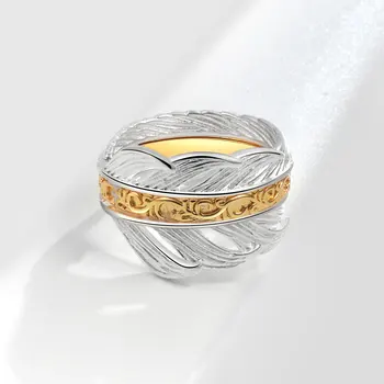 KOFSAC, 3 шт./компл., двухцветные кольца для женщин, популярные ювелирные изделия, кольцо со шлейфом из стерлингового серебра 925 пробы, высококачественные подарки для леди Изображение