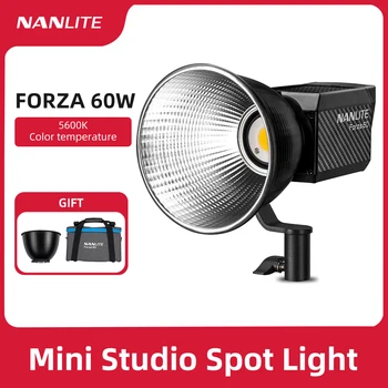 NANLITE Forza 60W 5600K Photography Light Портативный Наружный Светодиодный Светильник Monolight COB Light с Креплением Bowens Изображение