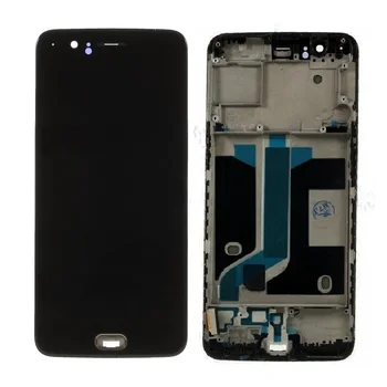 OEM Оригинал для ЖК-дисплея OnePlus 5 и сенсорного экрана с цифровым преобразователем в сборе с заменой рамки- Черный, белый Изображение