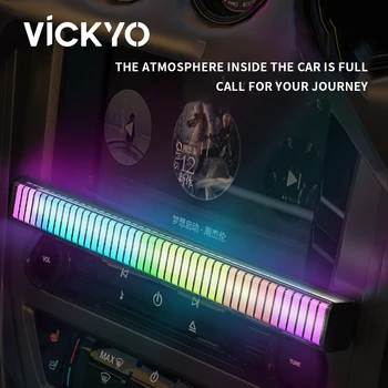 VICKYO RGB Рассеянный свет Bluetooth APP Control Музыкальный ритм Умные ночные светильники для игровой комнаты, спальни, настольных светильников Изображение