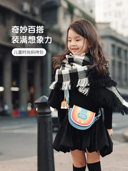 Zoyzoii/ Детская сумка через плечо для мальчиков и девочек, Осенне-зимняя новинка 2023 года, Детская сумка для милых женщин, сумка через плечо Изображение