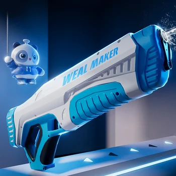 Автоматический летний электрический игрушечный водяной пистолет, индукционный водопоглощающий высокотехнологичный взрывной водяной пистолет, Пляжные игрушки для водных боев на открытом воздухе, подарки Изображение