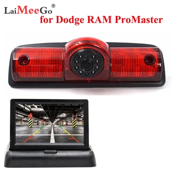 Автомобильная камера заднего вида 1080P, камера заднего вида, резервная парковка, светодиодный стоп-сигнал, 7-дюймовый автомобильный монитор заднего вида для Dodge RAM ProMaster Изображение