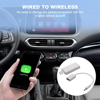 Адаптер CarPlay с USB-разъемом CarPlay Mini Box, беспроводной адаптер Wi-Fi Car Play, совместимый с BlueTooth для автомобилей со встроенным CarPlay Изображение