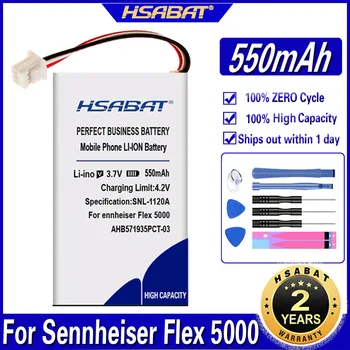 Аккумулятор HSABAT BAP 800, AHB571935PCT-03 емкостью 550 мАч для Sennheiser Flex 5000 Set 880 RS 5000 Acumulator с 3-Проводными Штекерными Батареями Изображение
