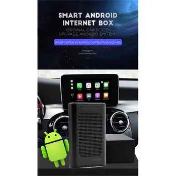 Беспроводной Android 10.0 CarPlay Ai Box, 8-ядерный мультимедийный плеер 4 + 64G, автомобильная интеллектуальная система GPS-навигации, версия EA Изображение