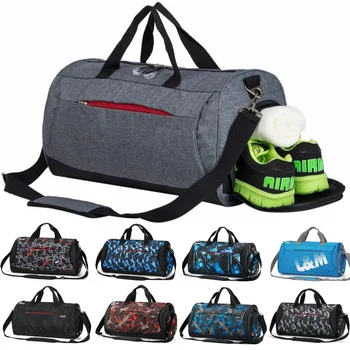 Большая спортивная сумка для мужчин и женщин, дорожная спортивная сумка, водонепроницаемая тренировочная сумка с отделением для обуви и влажным карманом для занятий фитнесом Изображение