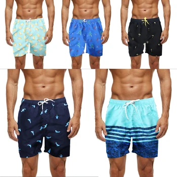 Быстросохнущие летние мужские купальники для отдыха, Пляжные шорты, трусы для мужчин, плавки, Шорты для плавания, Пляжная одежда, Шорты для серфинга Изображение