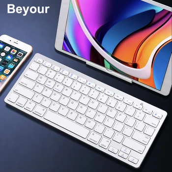 Ваша беспроводная клавиатура Bluetooth 78 клавиш Office Для ipad, телефона, планшета, совместимых клавиатуры и мыши для Mac OS iOS Android Изображение