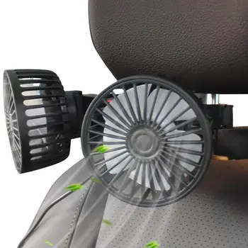 Вентилятор автокресла Электрический Автоматический вентилятор охлаждения заднего сиденья С регулируемым напряжением 5 В Вентиляторы электромобиля с возможностью поворота на 360 градусов с питанием от Usb Изображение