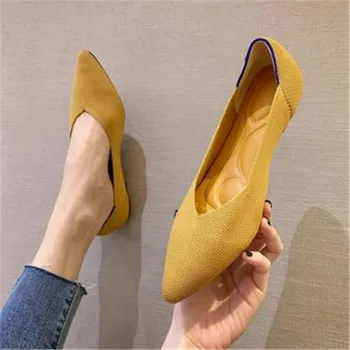 Весенне-осенняя обувь на плоской подошве, модная женская обувь для отдыха на плоской подошве, эластичная удобная обувь для бутика Изображение