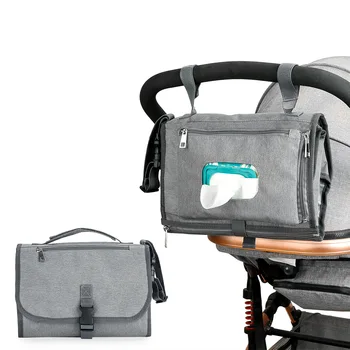 Водонепроницаемый детский подгузник для пеленания, многофункциональная сумка для коляски, портативные складные накладки для ухода, твердый коврик для пеленания Изображение