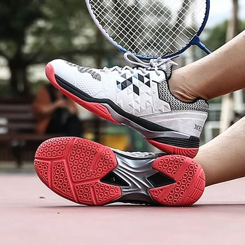 Волейбольная обувь Большого размера 36-45, нескользящие теннисные туфли, легкая обувь для бадминтона, Мужские кроссовки для бадминтона, Мужская спортивная обувь Изображение