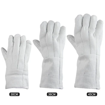 Высококачественные рабочие перчатки для защиты от изоляции длиной 45 см, изготовленные из металла и стекла, противопожарные перчатки с пятью пальцами Изображение