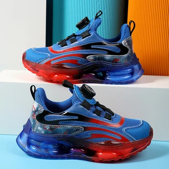 Детская спортивная обувь, баскетбольная обувь для мальчиков, детская брендовая высококачественная баскетбольная обувь, размер 27-37 Изображение