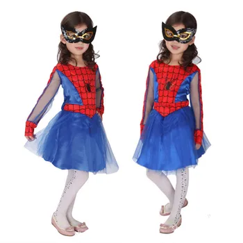 Детский День, Необычный карнавал, косплей для девочек-пауков, костюм Супергероя, детские костюмы, Вечеринка по случаю Дня рождения Изображение